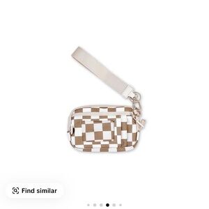 Iris & Rainbow Tan and White Checkered Phone/card holder wristlist
